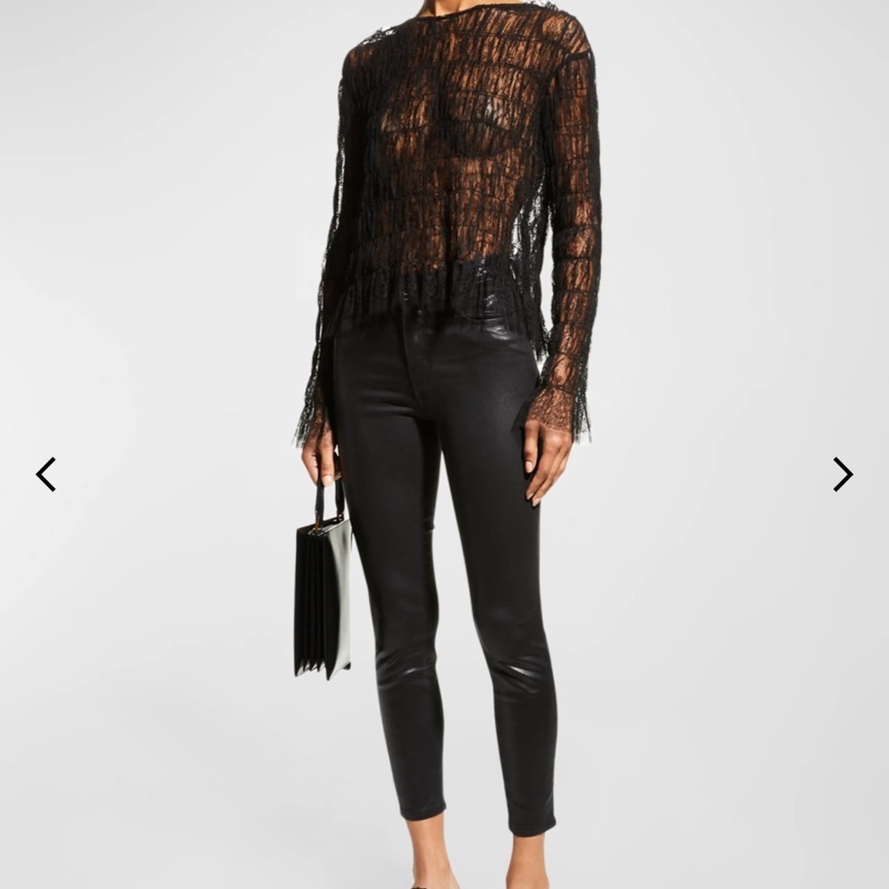 L'AGENCE Margot Coated Black Jeans